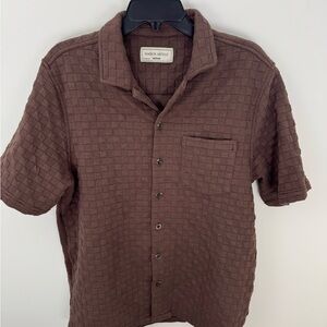Article Textured Brown Men's Casual Shirt